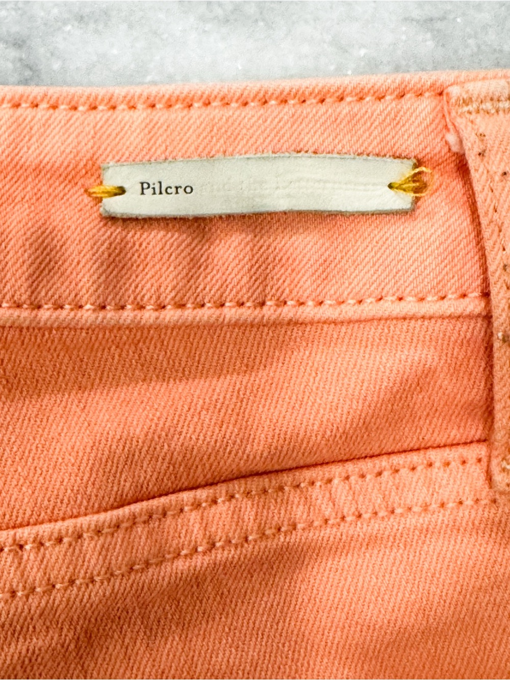 Pilcro Coral-Peach Cropped Skinny Jeans Stet Fit Sz 31 - Picture 3 of 8